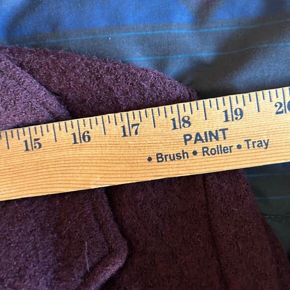 RACHEL ZOE Boiled Wool Jacket Womens Medium Purple Open Cozy Winter Office Layer - Picture 9 of 14